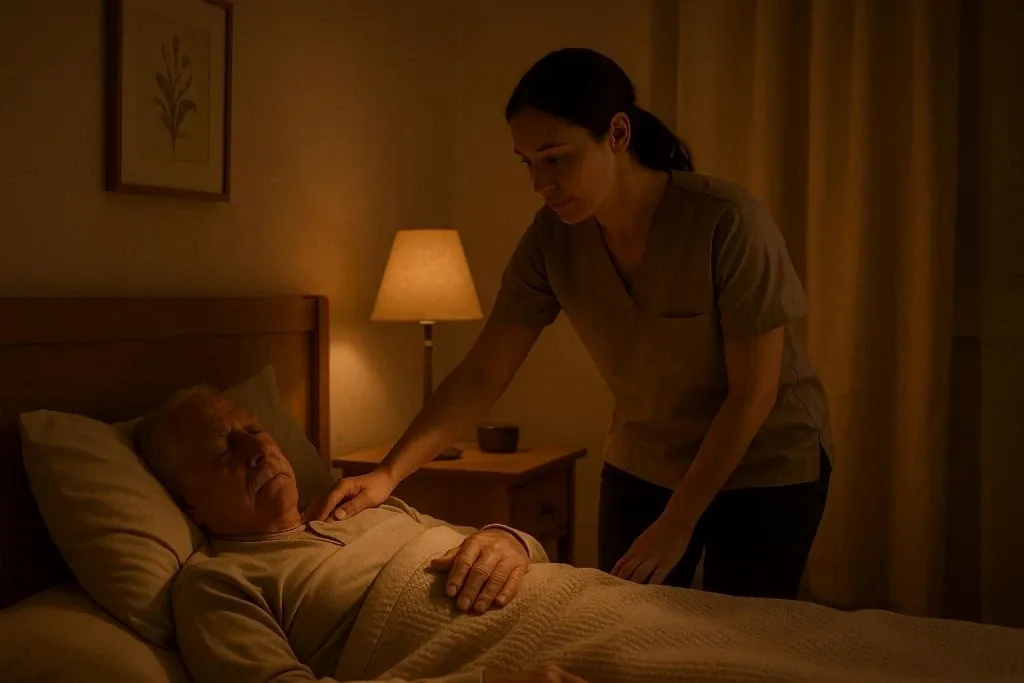 Caregiver providing dependable overnight support at home