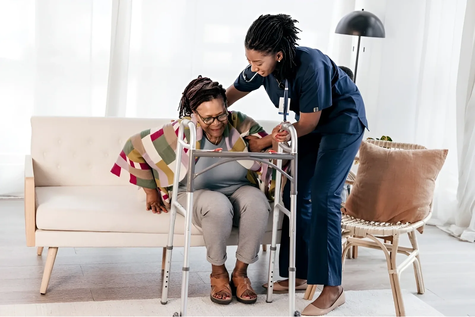 Caregiver offering compassionate respite care support